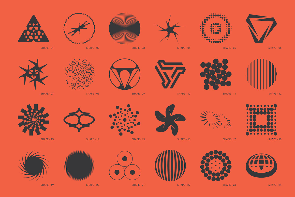 120 Abstract Geometric Shapes. Part3, a Graphic by Vanzyst