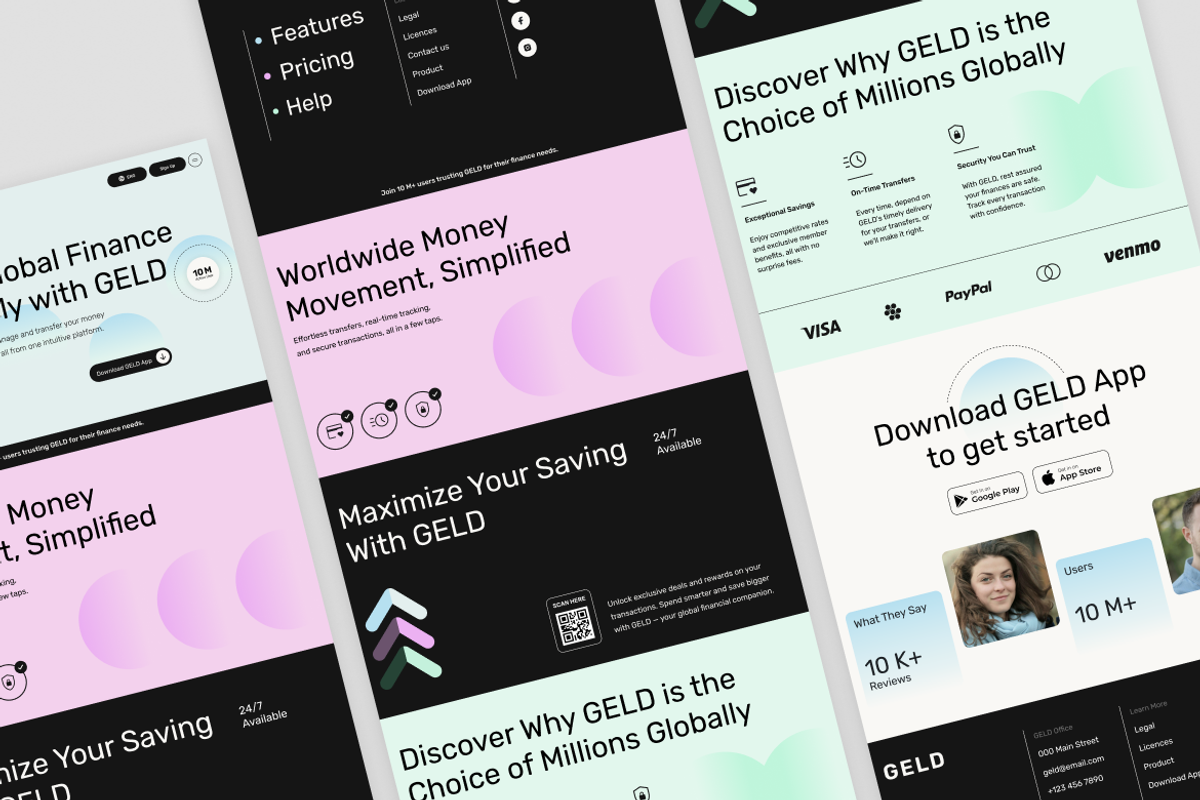 Geld - Money Service Landing Page, an UI Kit Template by Rahardi Creative (Photo 4 of 4)