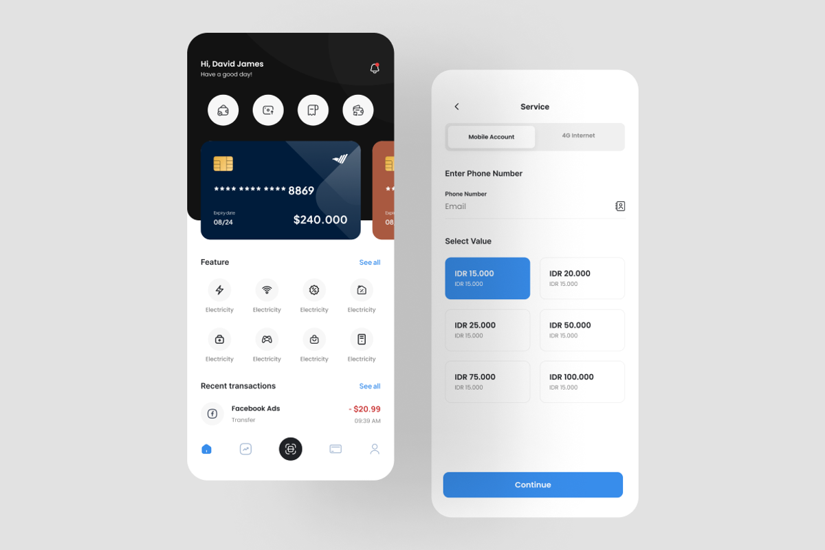 Hawk Money - Banking App UI Kit, an UI Kit Template by iDoodle Studio (Photo 3 of 4)