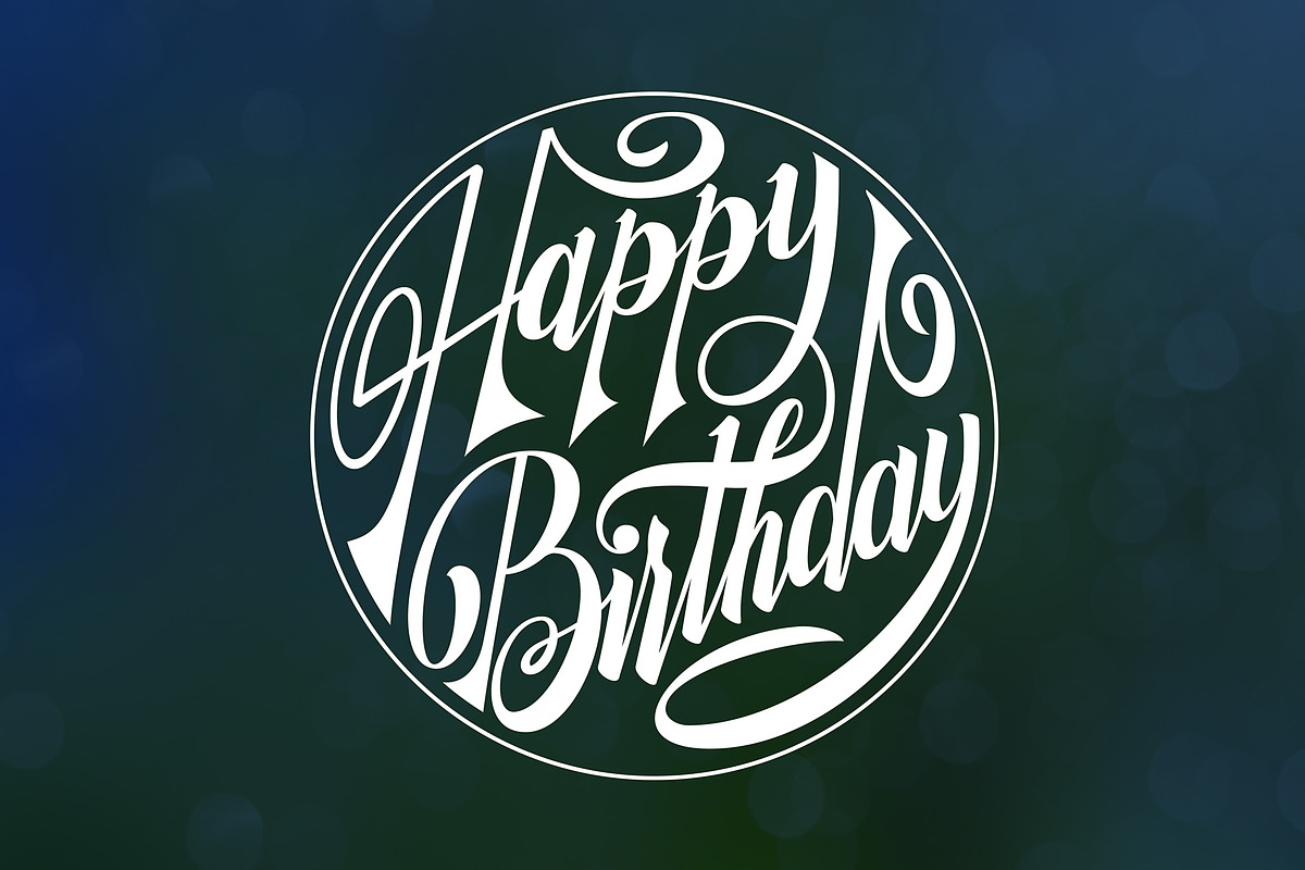 Happy Birthday Round Lettering, a Decorative Illustration by Royaltype (Photo 1 of 5)