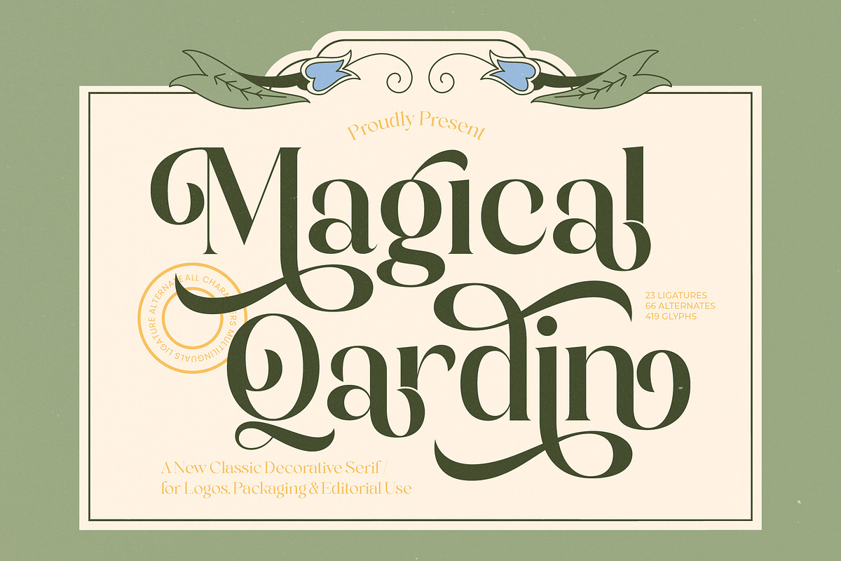 Magical Qardin Decorative Serif, a Serif Font by timelesstype.co (Photo 1 of 20)