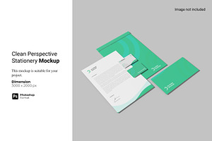 Clean Perspective Stationery Mockup