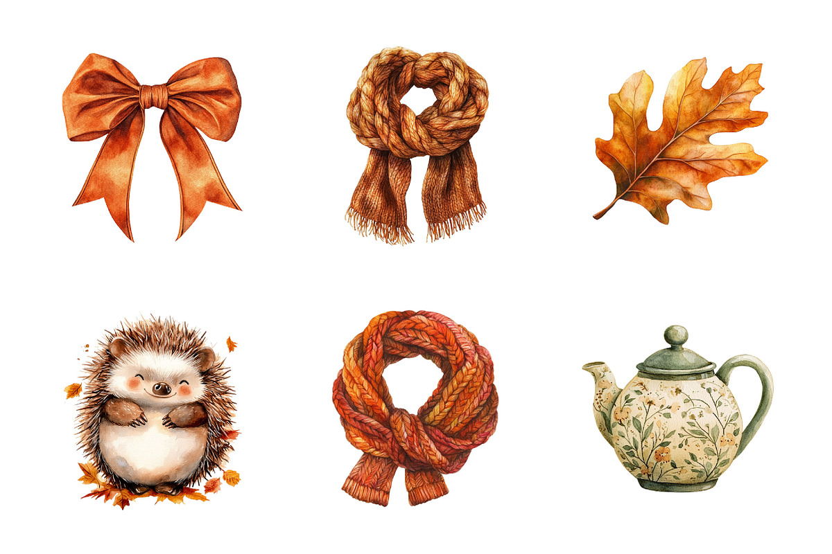 Autumn Season Clipart Set PNG, a Seasonal Illustration by Designking (Photo 4 of 5)