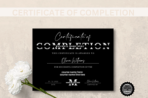 Editable Certificate Of Completion, a Card Template by YasdeyDesigns