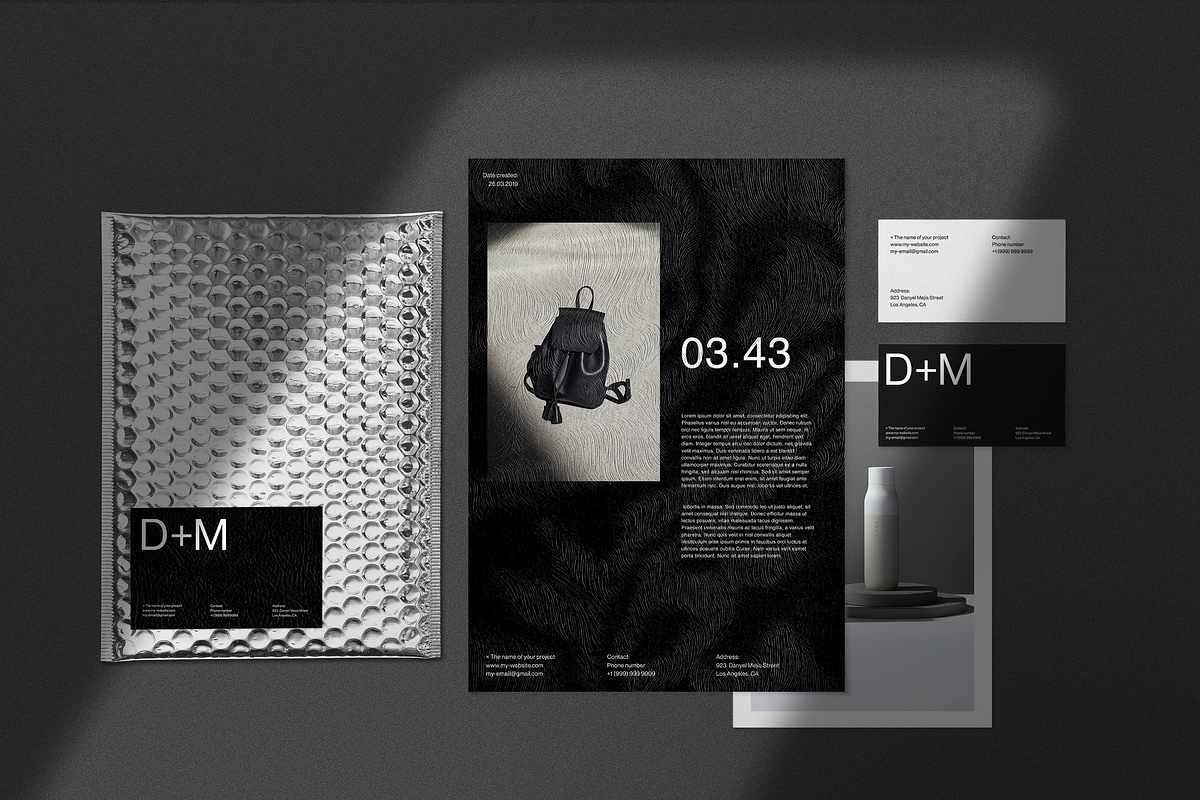 4-Part Stationery Branding Mockup, a Books & Magazine Mockup by ReAffirm (Photo 3 of 8)