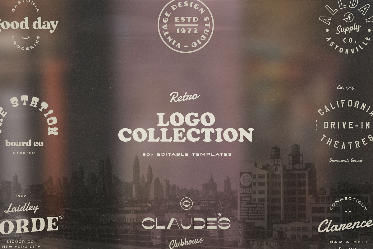 Editable Retro Logo Collection x30, a Branding & Logo Template by Staple. (Photo 1 of 10)