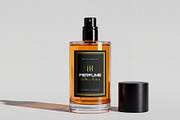 Amber Perfume Spray Bottle Mockup, a Packaging Mockup by graphypix (Thumbnail 1 of 4)