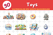 toys watercolor Jpg Background, an Education Illustration by John_Walker (Thumbnail 1 of 2)
