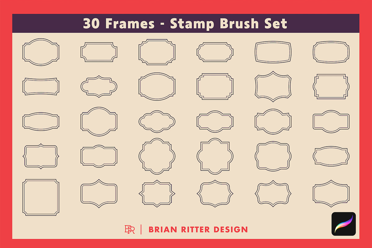Procreate Stamp Brushes Bundle, a Brush Add-On by Brian Ritter Design