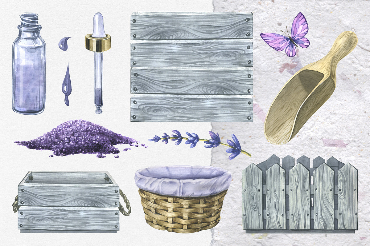 Lavender Spa Watercolor Set, an Illustration by NATASHA CHU (Photo 3 of 19)