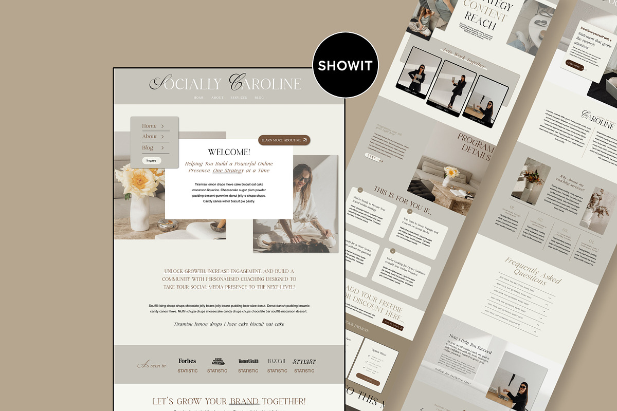 Social Media Website Template Showit, a Websites & App Template by Field Digital (Photo 1 of 11)