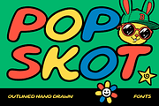 Popskot - Outline Bold Fonts, a Sans Serif Font by Konstantine Studio (Thumbnail 1 of 8)