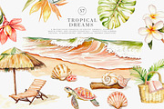 Watercolor tropical clipart set, a Decorative Illustration by Patishop Art (Thumbnail 2 of 10)