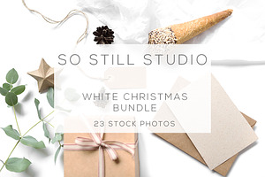White Christmas stock photo bundle, a Print Template by So Still Studio