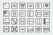 Outline square world flags, a Graphic by Xinh Studio (Thumbnail 1 of 5)