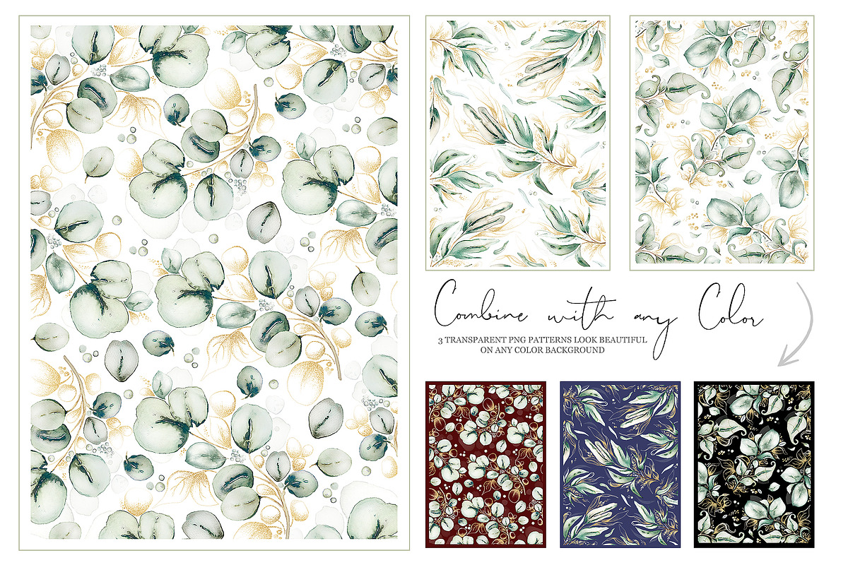 Mellow Greenery. Watercolor and Gold, a Decorative Illustration by Tinydew (Photo 12 of 14)