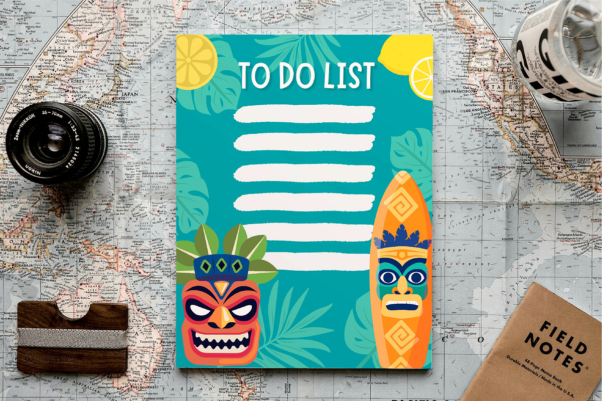 Tropical Set - Totems & Surfboards, an Object Illustration by Lettering_Logo (Photo 6 of 8)