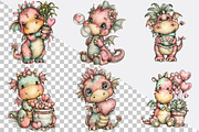 Whimsical Valentine Baby Dragon Clip, an Illustration by SVGArt (Thumbnail 5 of 8)