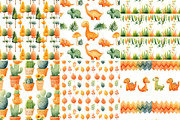 Cute Dinosaur Clipart + Patterns, an Animal Illustration by Nicole Branger Art (Thumbnail 16 of 27)