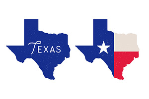 Texas state map silhouette, lone, an Illustration by Foxys Graphic
