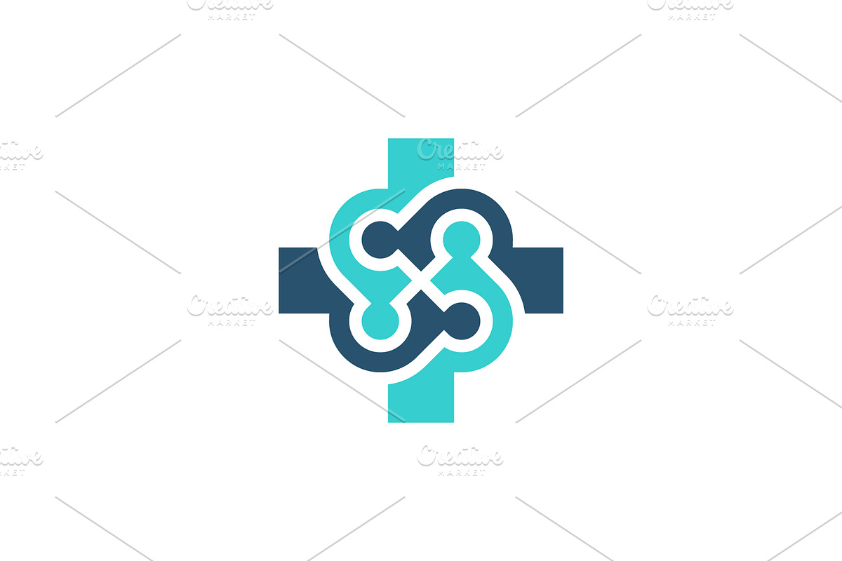 modern medical cross community logo, a Branding & Logo Template by Rasagama Studio