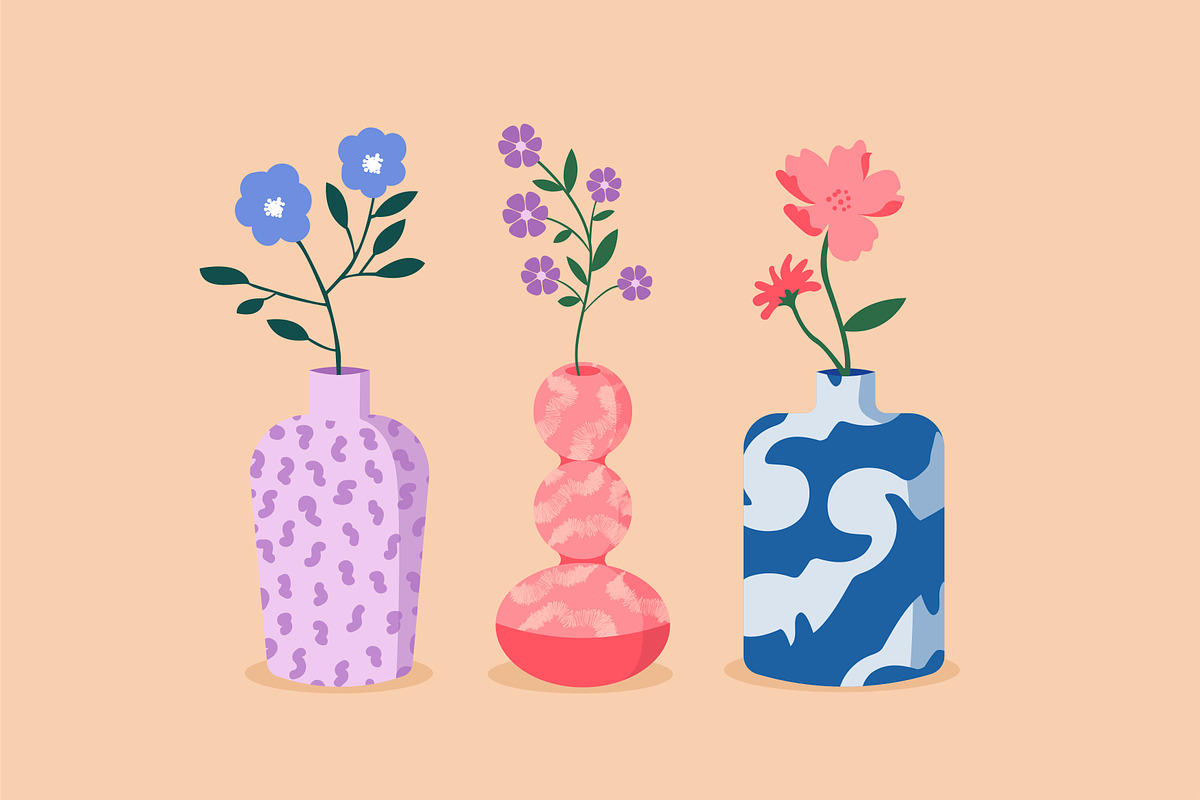 VASES & PLANTS - Illustrations, a Texture Illustration by Hybridbee Design (Photo 4 of 7)