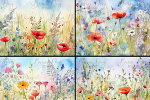 Wildflowers Field Background