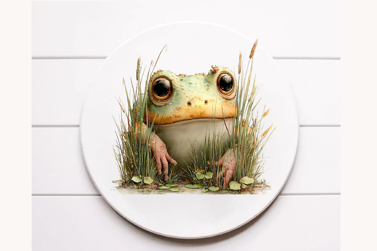 Summer Frog & Dragonfly Pond Clipart, a Seasonal Illustration by Designworld (Photo 10 of 10)