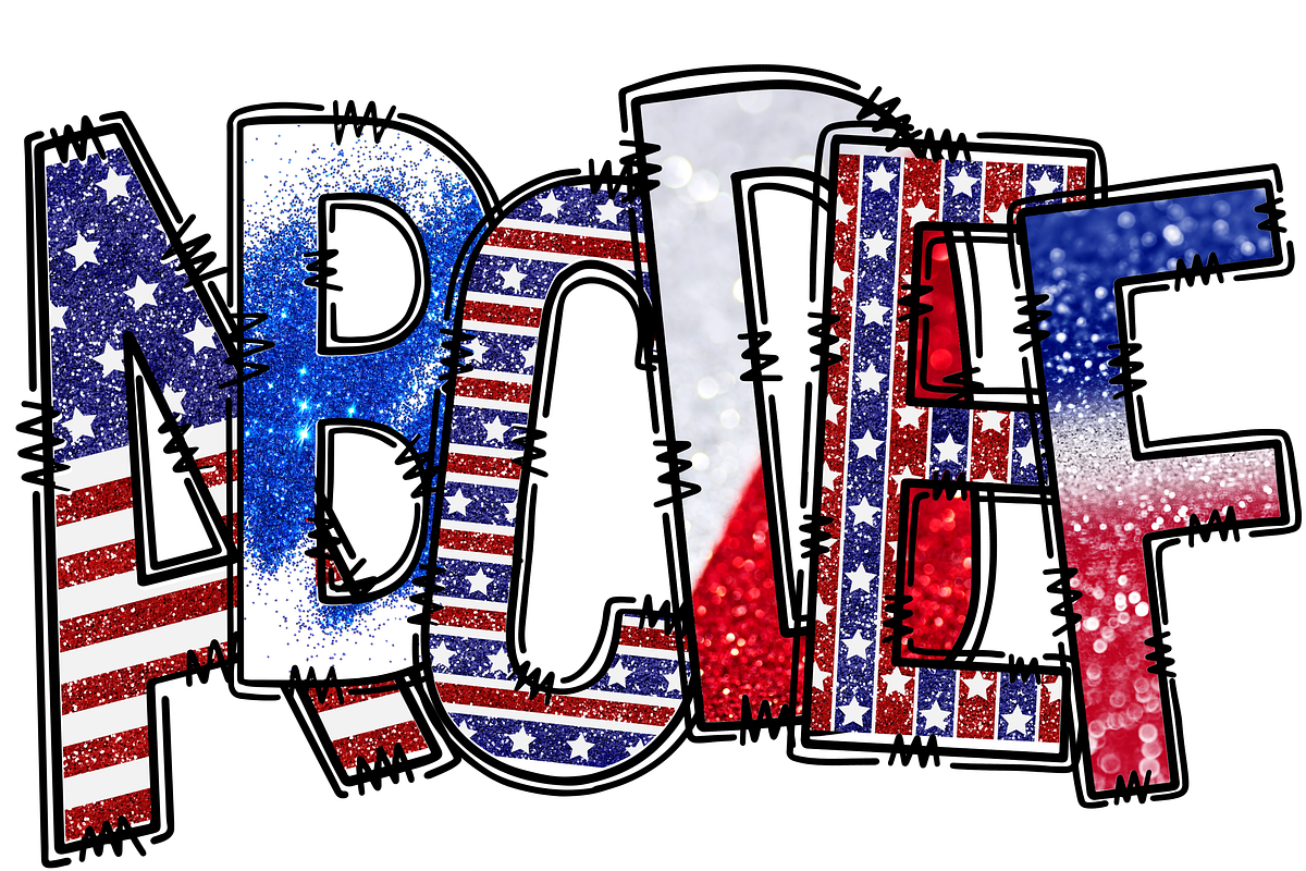4th of July Doodle Alphabet PNG, a Graphic by RoxyStudioCo (Photo 3 of 7)