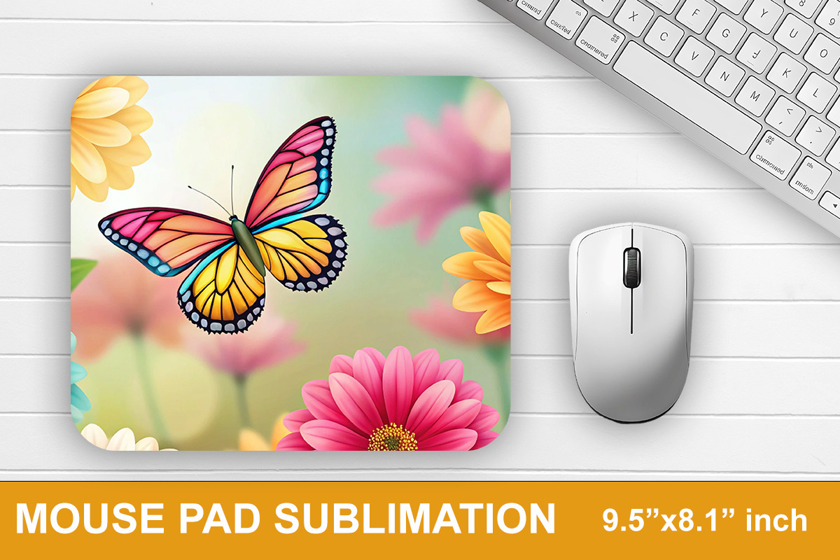 Floral Butterfly Mouse Pad Bundle, a Graphic by crative8112 (Photo 5 of 10)