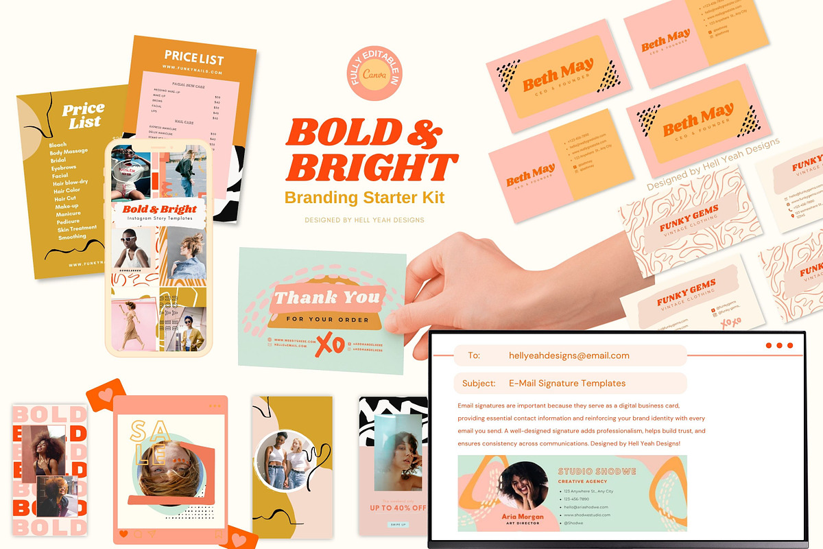 Bold & Bright Branding Starter Kit, a Branding & Logo Template by Hell Yeah Designs (Photo 7 of 18)