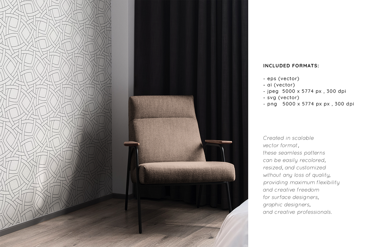 Interlacing Seamless Patterns, a Pattern Graphic by Curly_Pat (Photo 7 of 7)