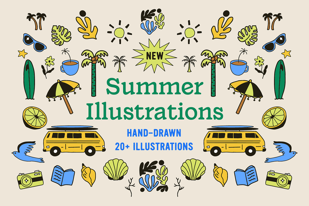 Summer Illustration Pack, a Seasonal Illustration by Nixon Design (Photo 1 of 6)