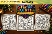 Stained Glass Coloring Book, a Decorative Illustration by Design Station (Thumbnail 2 of 3)