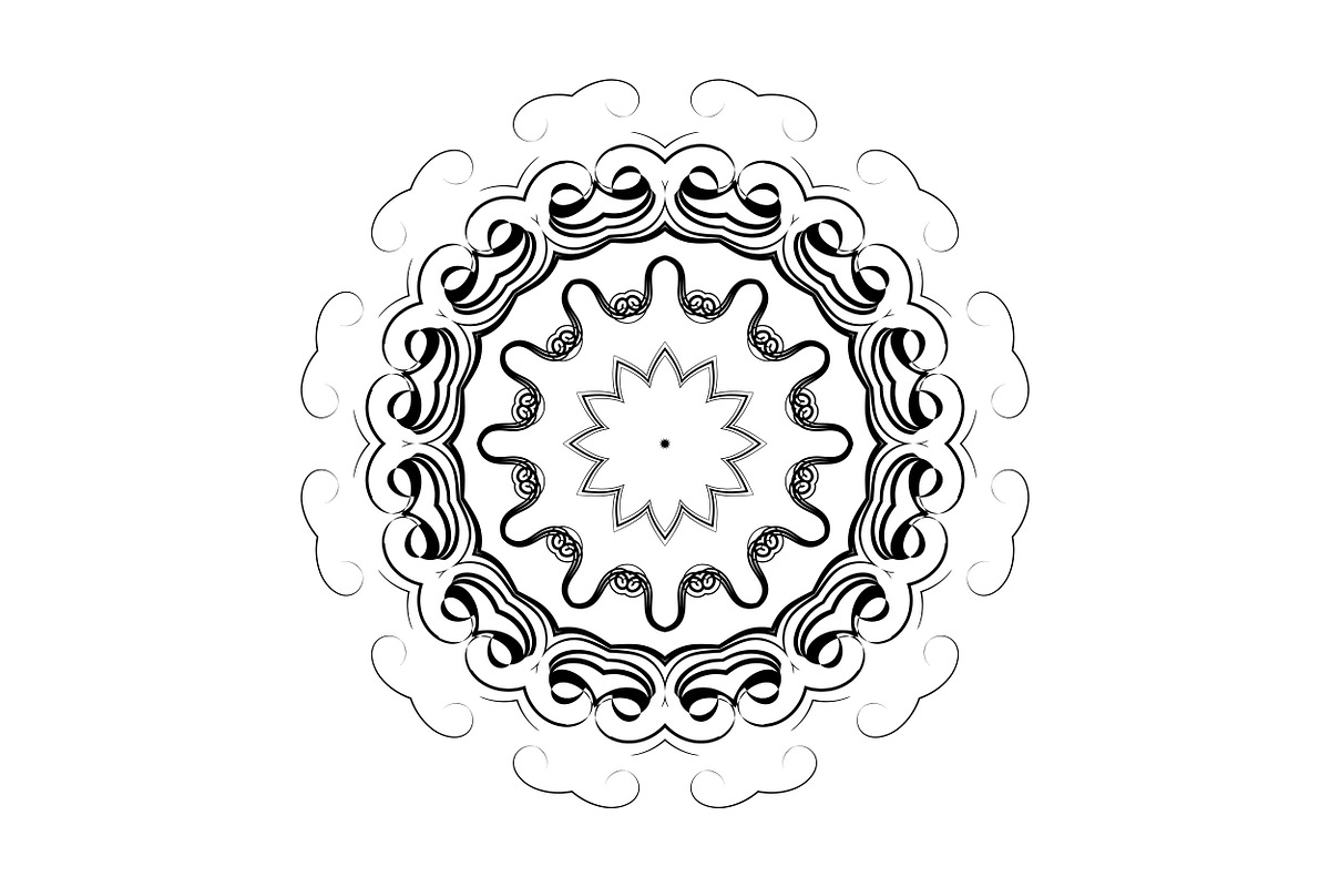 Elegant Mandala Line Art Collection, a Decorative Illustration by NJ Himel (Photo 74 of 101)