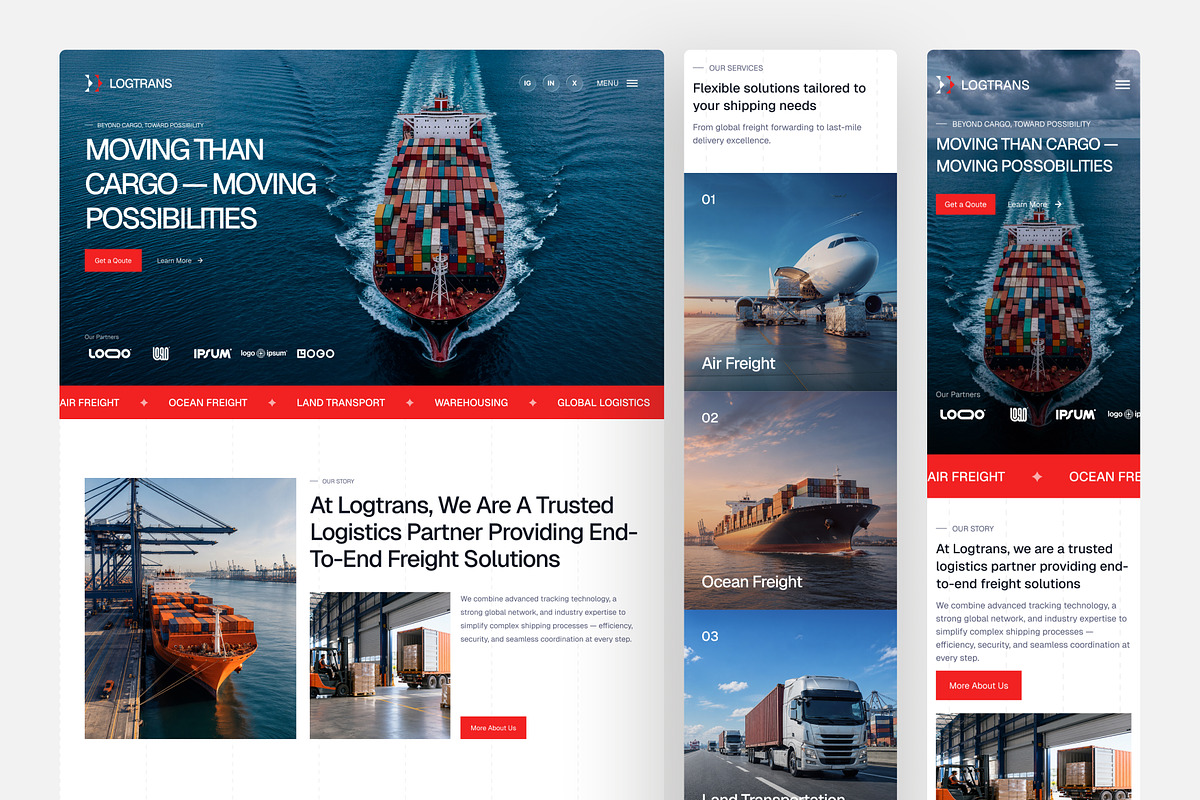 Freight and Logistics Website UI, an UI Kit Template by peterdraw (Photo 7 of 7)