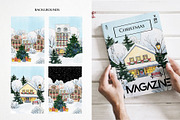 Winter town Christmas house clipart, a Person Illustration by LyubovZaytseva (Thumbnail 12 of 23)