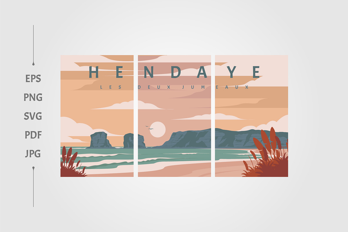 Hendaye Les Deux Jumeaux poster, a Poster Template by lawoel
