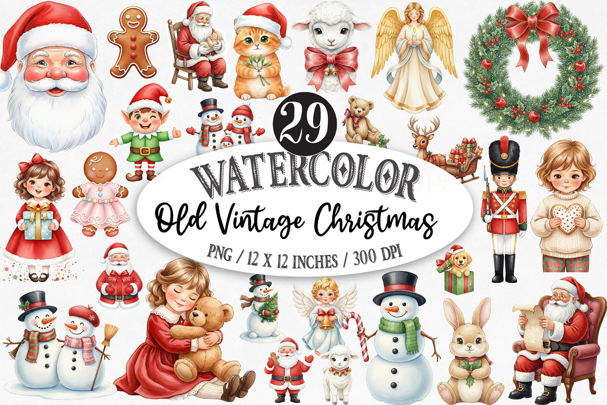 Old Vintage Christmas Sublimation, an Illustration by Designking (Photo 1 of 5)