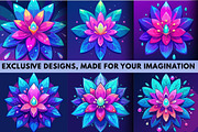 7 Tropical set wityh neon petals, a Decorative Illustration by Aban's World (Thumbnail 2 of 2)