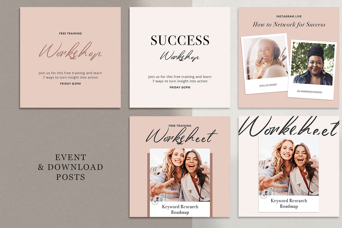 Blush Vibes Instagram CANVA PSD, a Social Media Template by Edit & Go Templates (Photo 6 of 8)