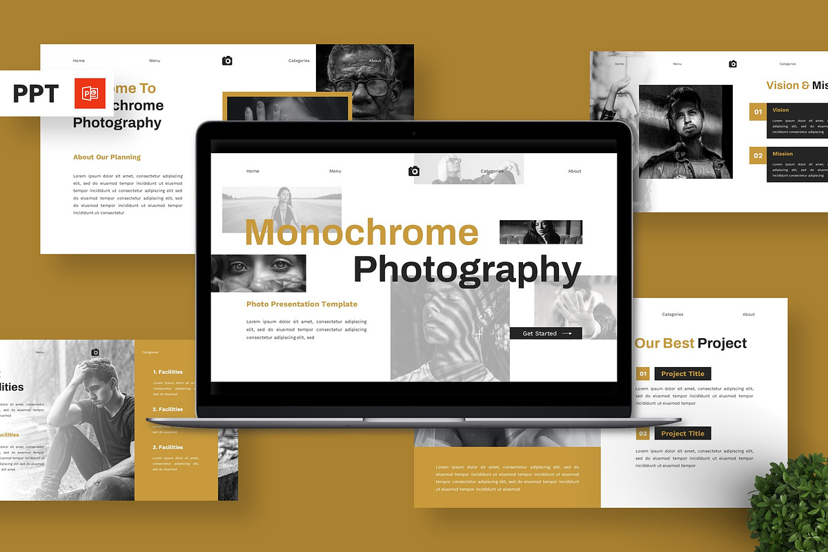 Monochrome Photography - Photo PPT, a Presentation Template by Deepslide Studio (Photo 1 of 6)