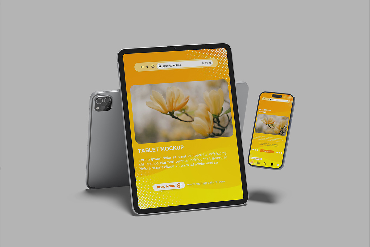 Tablet & Phone Mockup, a Device Mockup by rizalamora (Photo 7 of 11)