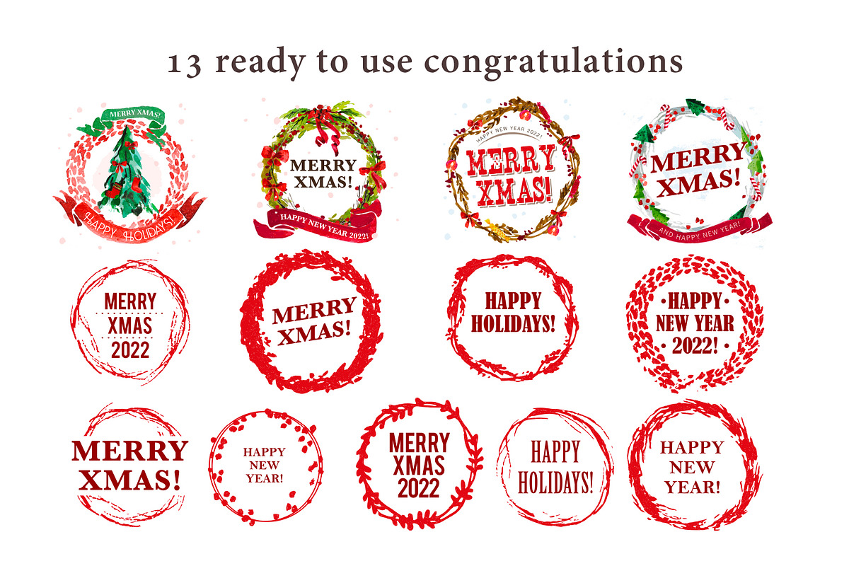 Merry Christmas pack, a Decorative Illustration by Funnystore (Photo 7 of 14)