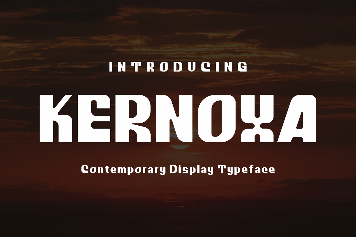 Kernoxa Display Typeface, a Sans Serif Font by zerologicstudio (Photo 1 of 12)