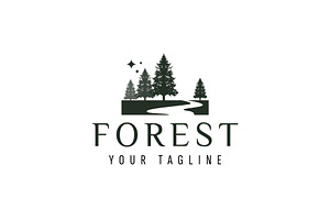 Forest pine logo icon illustration, a Branding & Logo Template by Dyn Studio