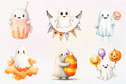Retro Halloween Ghost Clipart, an Illustration by CreationArt (Thumbnail 4 of 5)