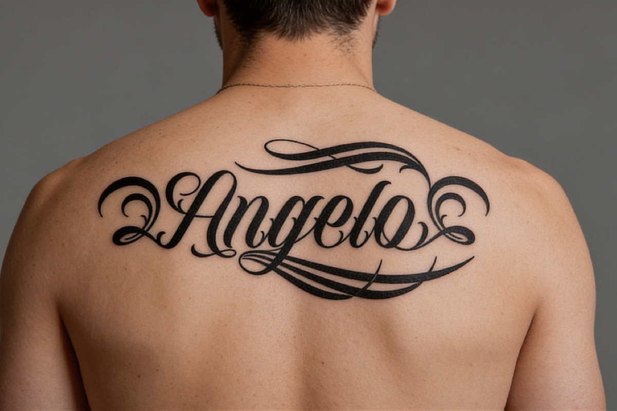 Bellvira Tattoo | Script Tattoo, a Blackletter Font by Denustudios (Photo 8 of 12)