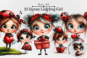 Funny Ladybug Girl Clipart, an Illustration by Rose Art (Thumbnail 1 of 5)