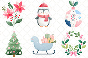Watercolor Cute Christmas Clipart, an Illustration by Black Bird Studio (Thumbnail 4 of 6)